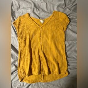 Yellow V Neck Shirt